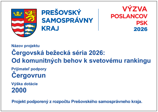 Čergovská bežecká séria 2026: